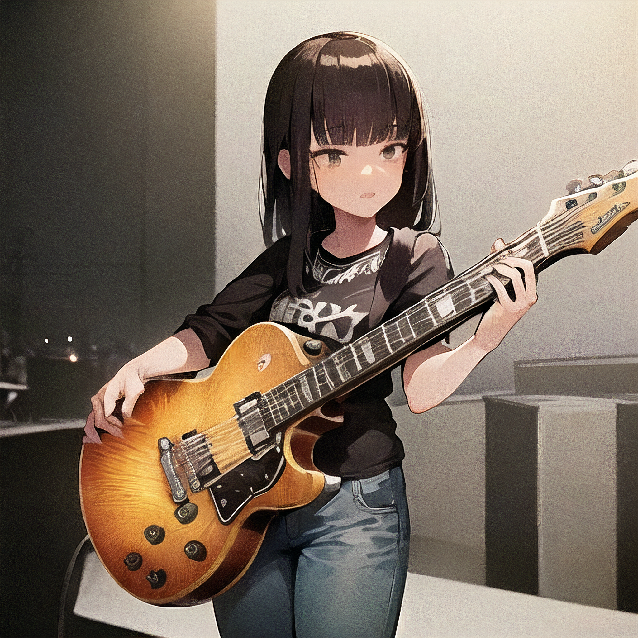Anime Cat Girl Playing Guitar Poster 46x33 Anime Wall Art V2 - Etsy